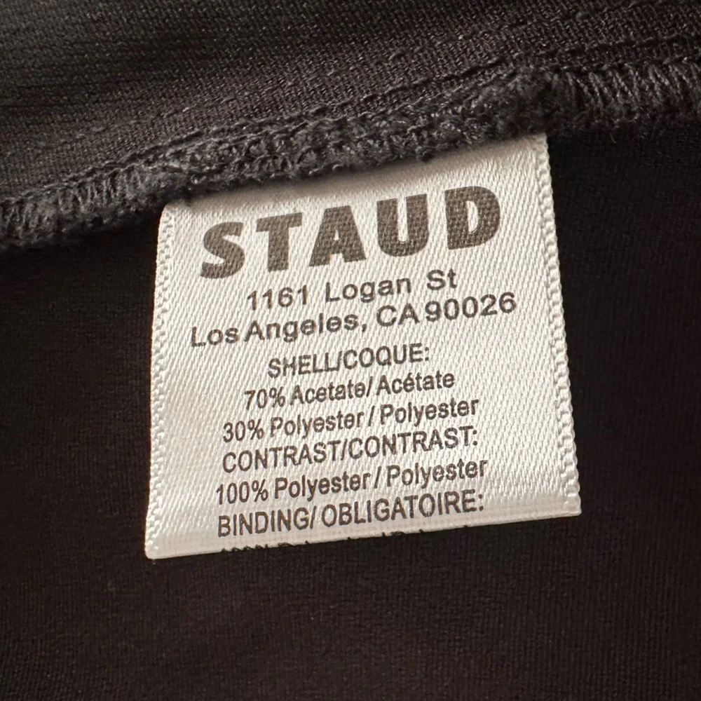 Staud Effie Drape Mock Neck Asymmetric Maxi Sheer Panel Black Stardust - Picture 12 of 14